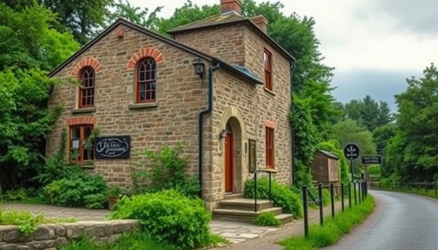Blaenavon Library stone building in a lush setting.