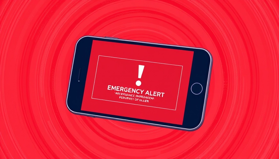 Emergency alert on smartphone screen, highlighting national emergency alert domestic abuse concerns.