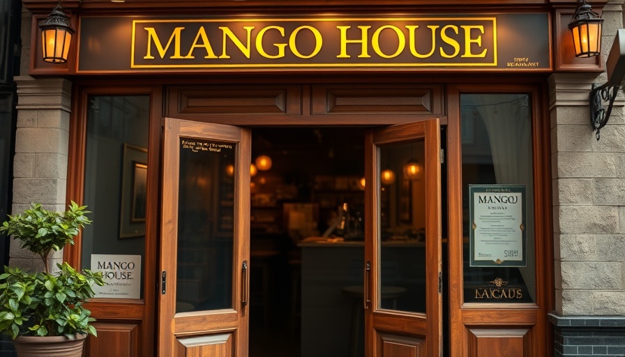 Entrance of Mango House Chepstow with signage indicating closure.
