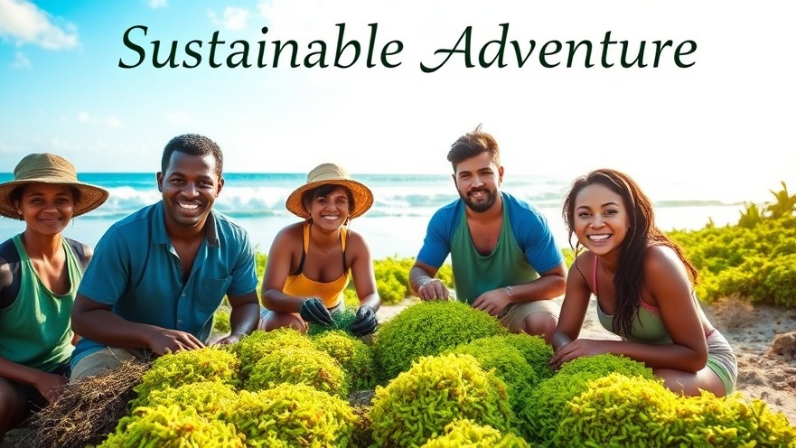 Farmers harvesting vibrant sea moss in Saint Lucia, showcasing sustainable superfood health benefits.