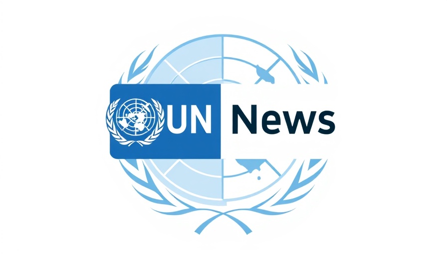 Minimalist UN News logo with United Nations emblem.