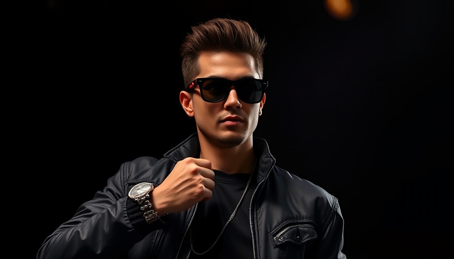 Masicka's new single Keys promotional image, musician with sunglasses.