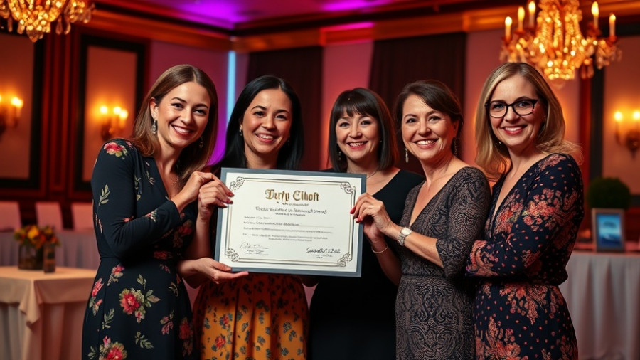 Vernese Weekes Scholarship event with women presenting a certificate