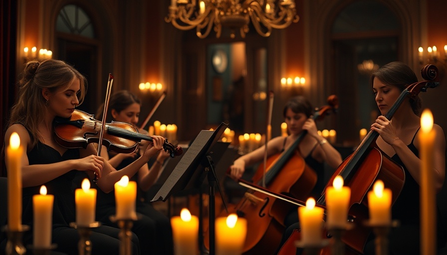 String quartet performing Hans Zimmer scores at candlelight concert.