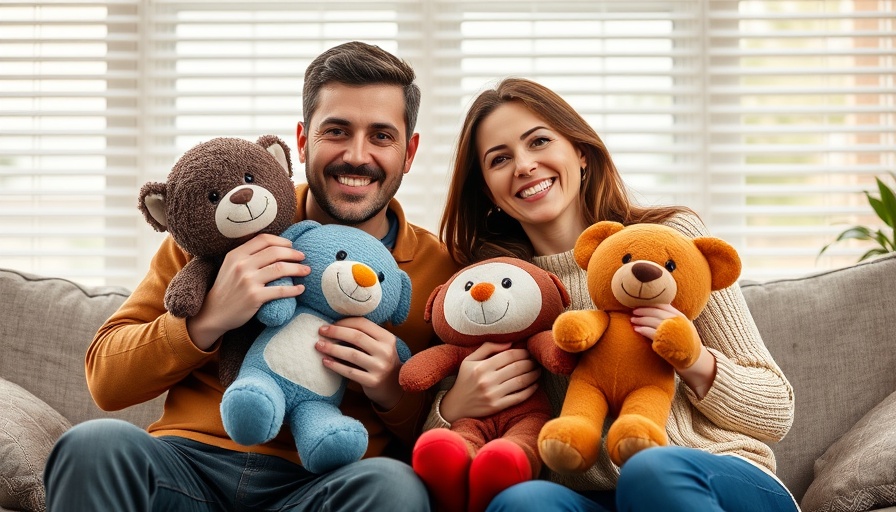 Smiling couple relaxing together holding toys, importance of reconnecting after social distancing.