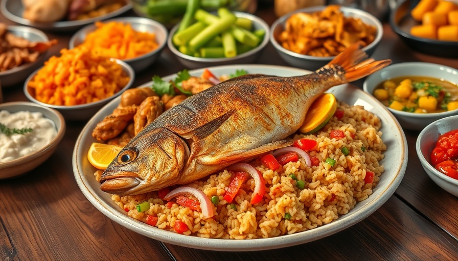 Ital is Vital Island Adventure meal with fried fish and rice.
