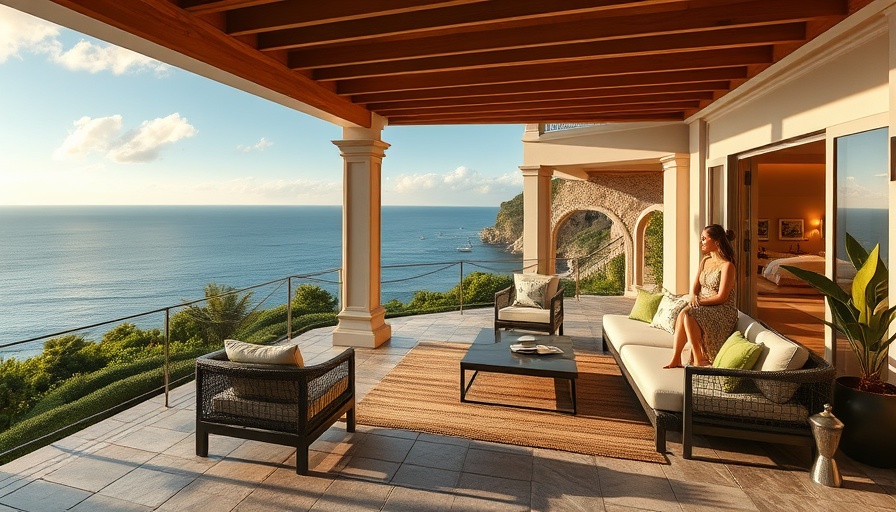 Luxurious terrace view from New Peak Residences Nevis.