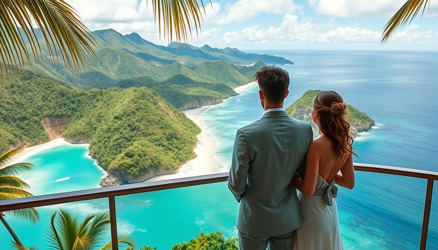 Couple enjoying ocean view from Moon Palace Jamaica balcony
