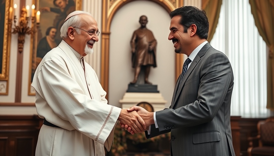 Pope Francis and official discussing hunger and human dignity.