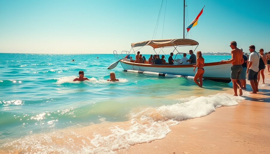 Cayo Costa Sandbar Season: people enjoying the beach with boats.