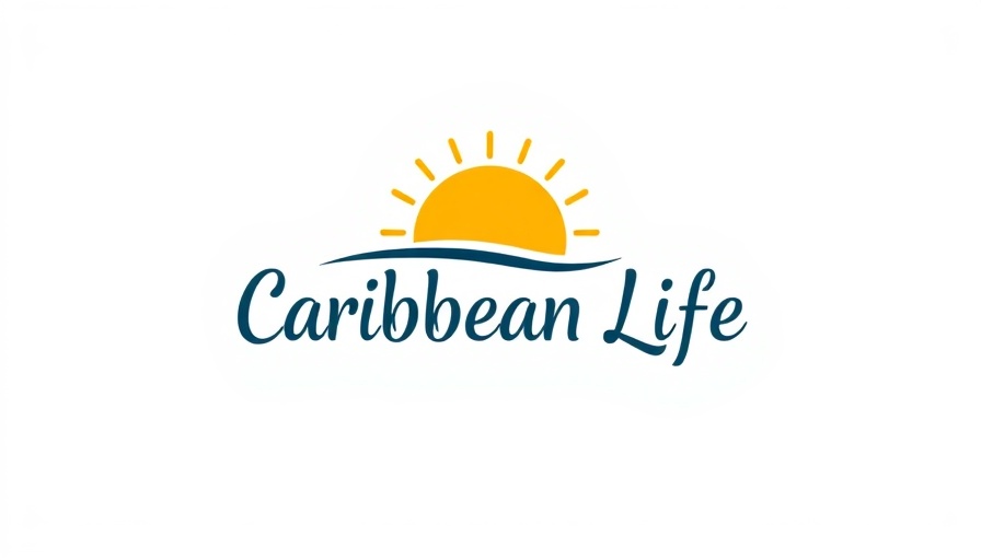 Caribbean Life logo with sun illustration, minimalist style.