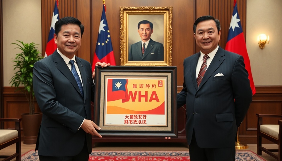 Taiwan WHA campaign poster presentation in formal setting.