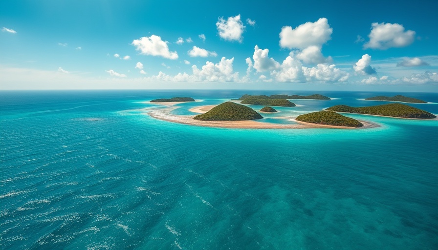 Aerial view showcasing marine biodiversity, vibrant turquoise seas in focus.