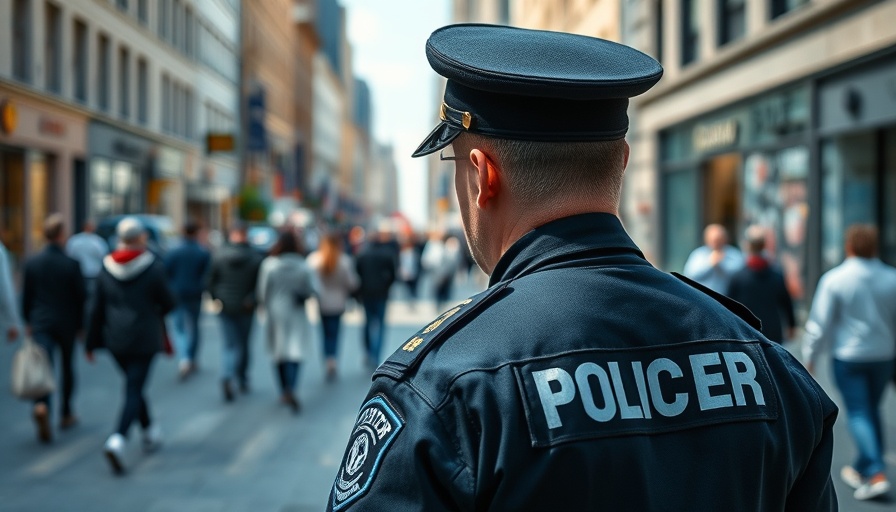 Police officer patrolling on Jamaica murder-free day.