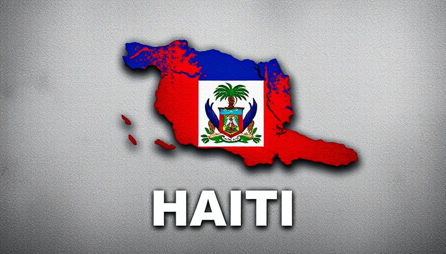 Haiti map with flag overlay for IDB Caribbean Integration Aid