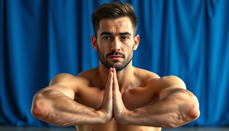 Yoga for healing after COVID vaccine side effects, man practicing pose.