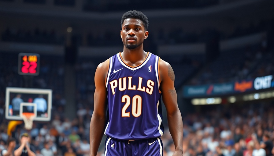 Kevin Durant in purple jersey walking on a basketball court.
