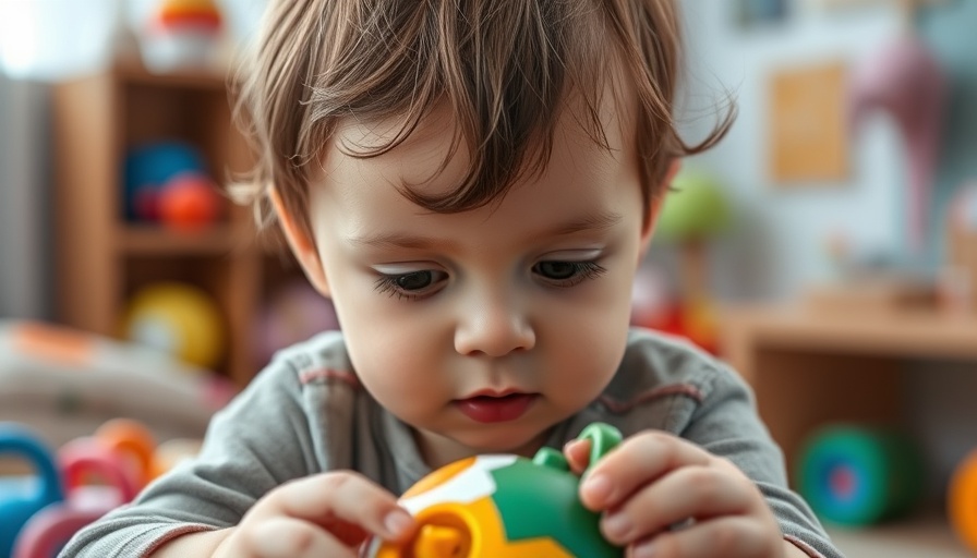 Child engaging with sensory toy, exploring early signs of autism.