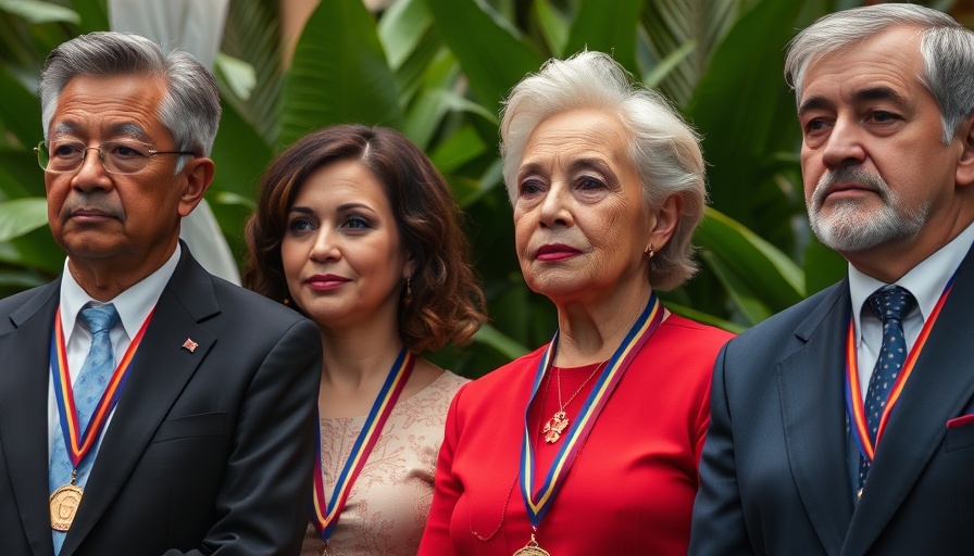 Trinidad and Tobago honors individuals in a ceremony with medallions.