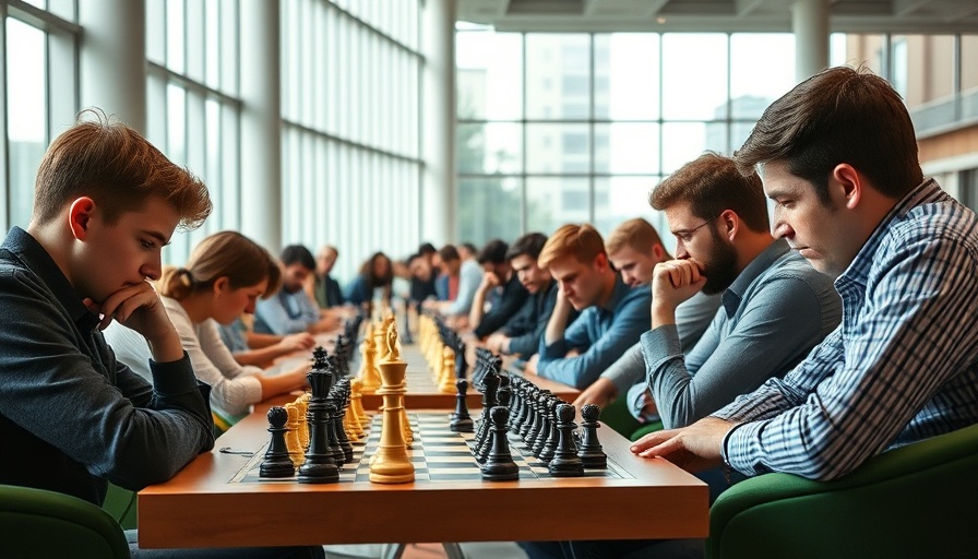 CARICOM Chess Classic players at a tournament in a bright venue.