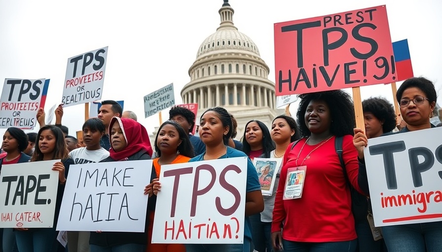 Protesters on Capitol Hill advocating for Haitian immigrants TPS protection.