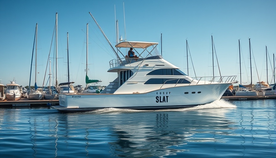 Joystick Docking SeaHunter expertly navigates marina with precision.