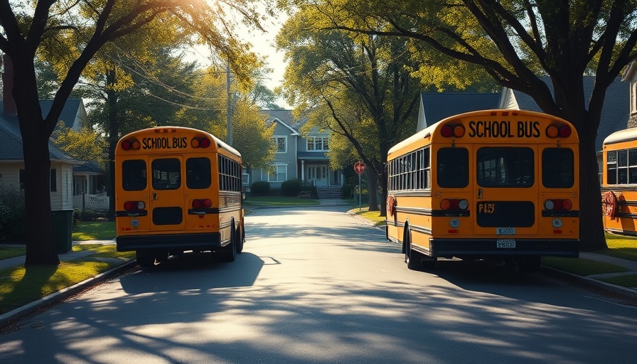 Broward Schools Enrollment Drop: Quiet street with school buses.