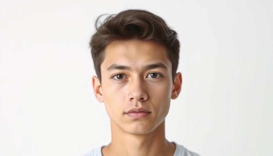 Serious young man with neutral expression in studio