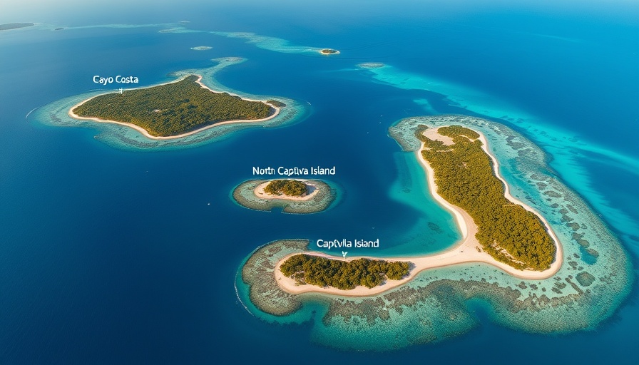 Aerial view of Southwest Florida Islands: Cayo Costa, North Captiva, Captiva.