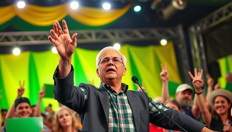 Jamaica election date announcement rally with leader and supporters.