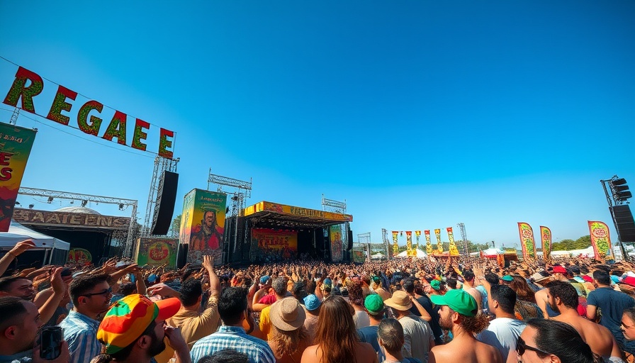 Rototom Sunsplash Festival Reggae crowd enjoys vibrant concert outdoors.