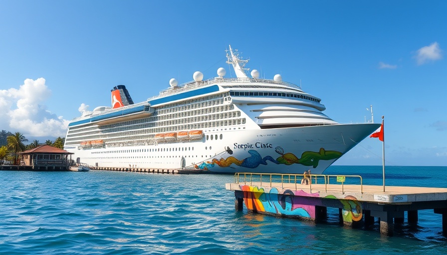Large cruise ship in Martinique's port symbolizing cruise industry growth.