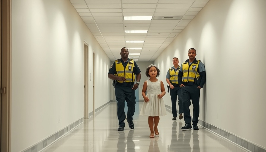 ICE Court Arrests: Family and officers in a tense hallway scene.