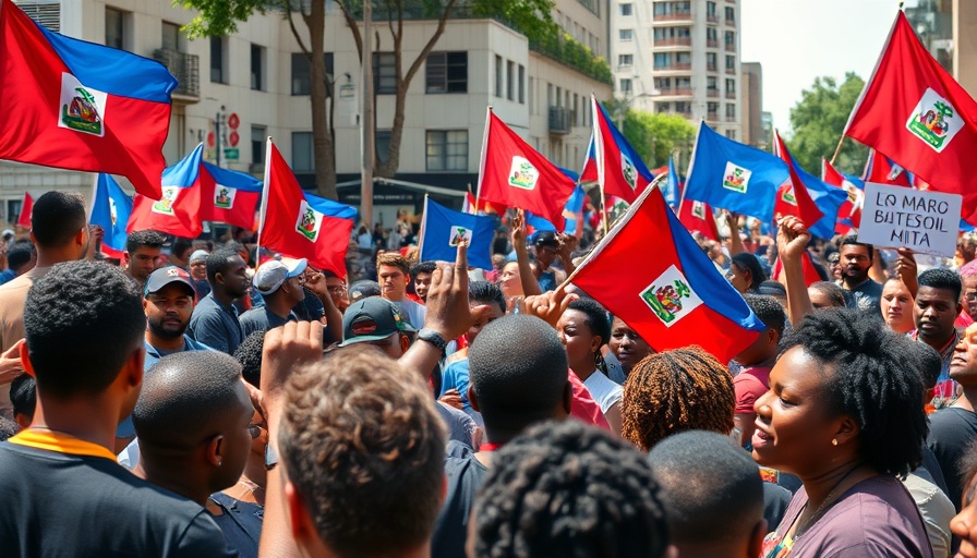 Community gathering in Brooklyn supporting Haitian immigrants, vibrant scene.