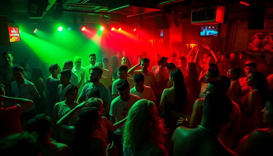 Lively Caribbean party with dancers celebrating new Caribbean music releases.