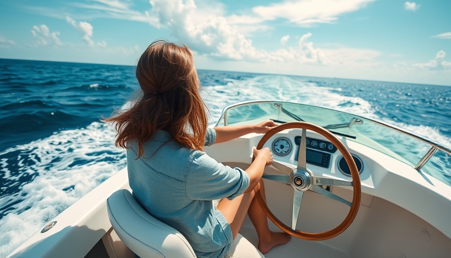 Boca Grande boat trip adventure with woman steering.