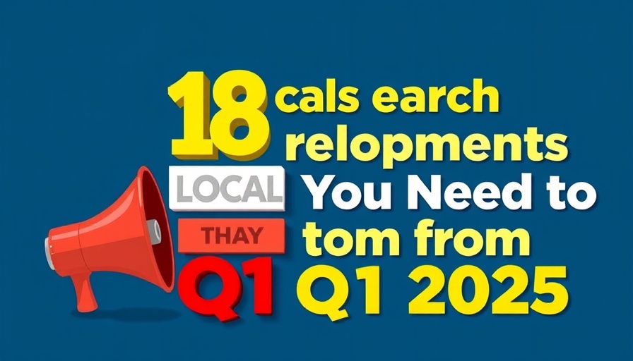 Local search engine optimization update graphic with megaphone.