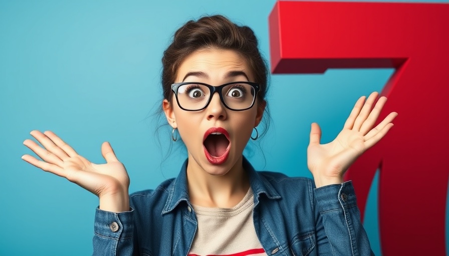 SEO for local business reviews: surprised woman and SEO mistakes graphic.