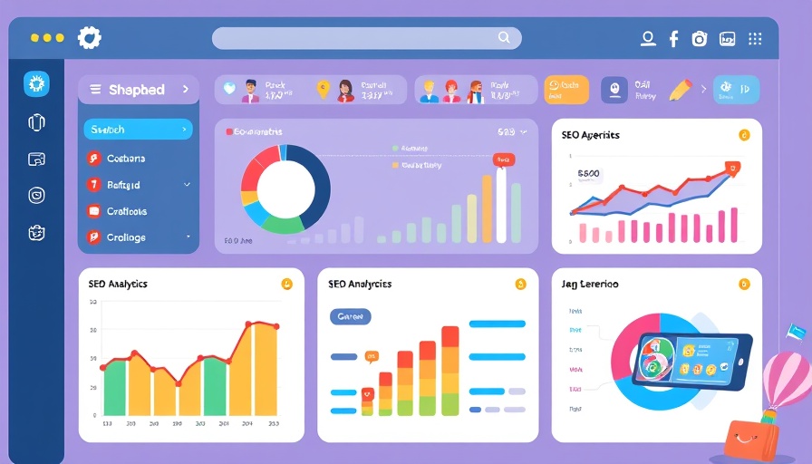 AI website optimization overview with digital activities in colorful illustrations.