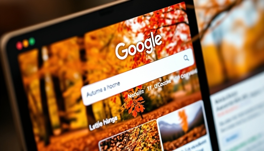 Google AI Mode displayed with scenic autumn search results.