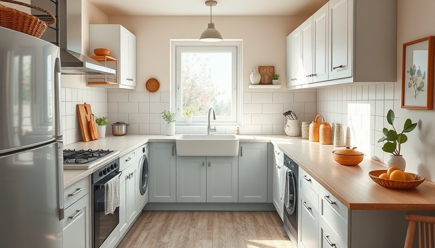 Small kitchen design making the space feel larger with bright light.