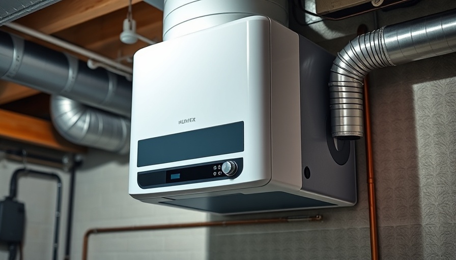 Modern home humidifier installation on HVAC system.