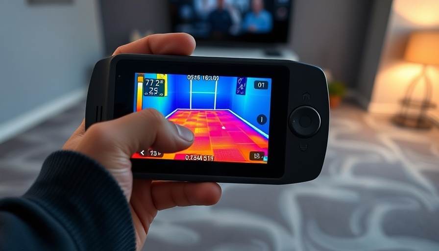Thermal camera displaying electric underfloor heating installation.