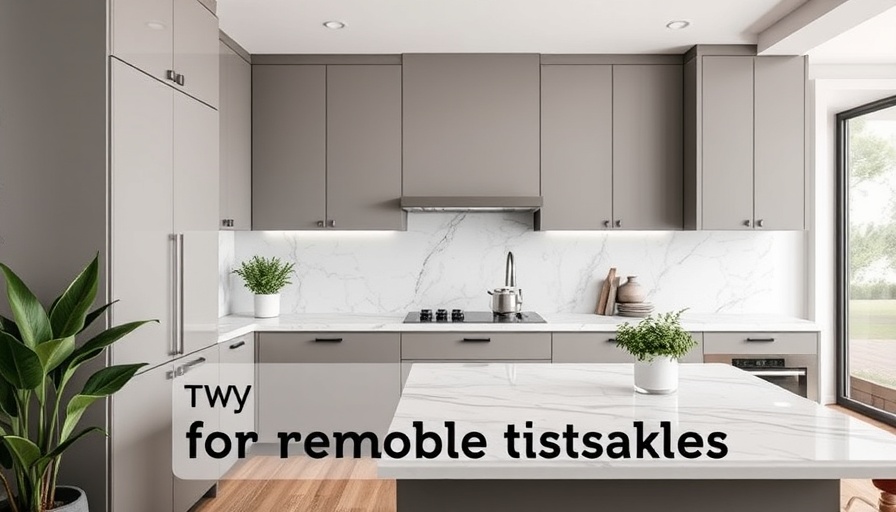 Modern kitchen design with marble and gray cabinets, highlighting design mistakes.