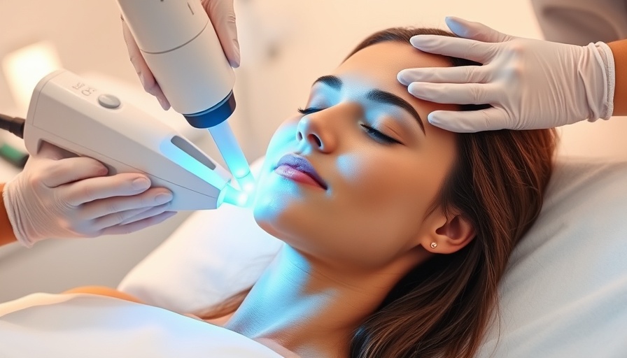 Young woman receiving laser treatment in modern med spa care.