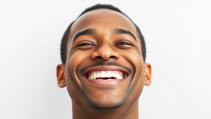 Cheerful man smiling, focusing on digital health challenges.