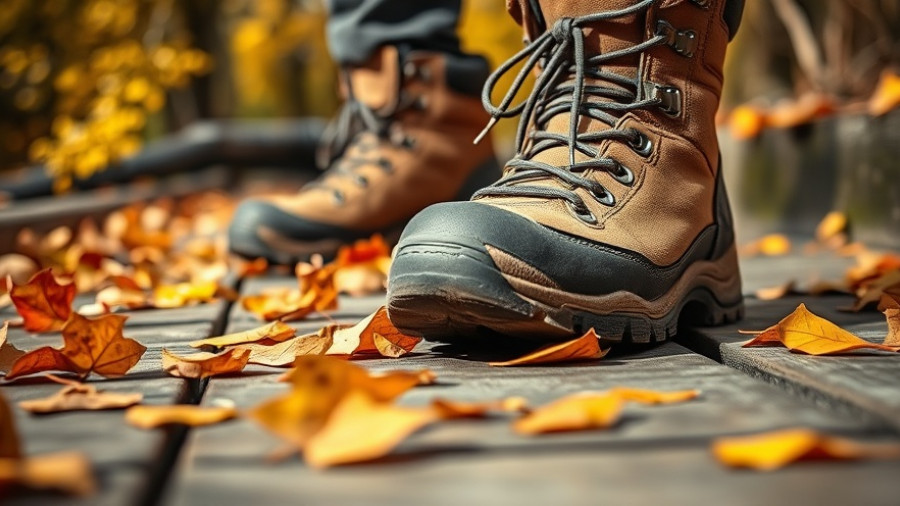 Worn hiking boots on leaves symbolize fall hormonal balance.