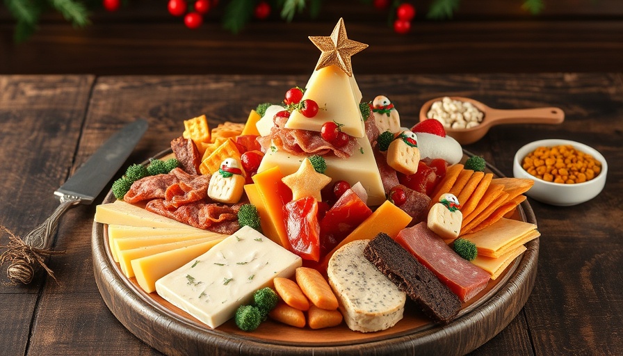 Festive cheese and meat board shaped like a Christmas tree, Healthy Christmas Dishes