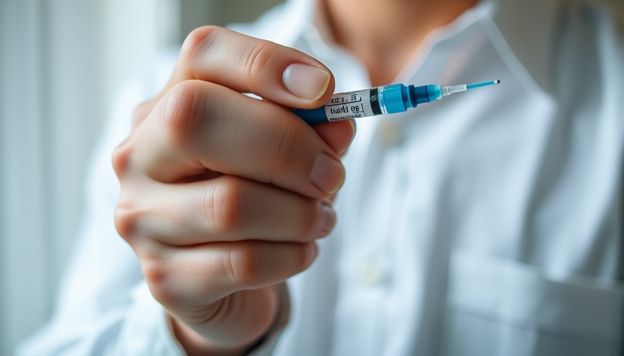 Person holding injection pen, related to Ozempic urinary incontinence.