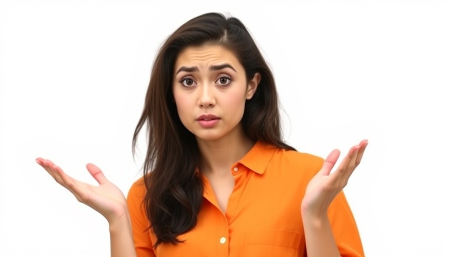 Young woman gesturing confusedly, misconceptions about diaper wearers.